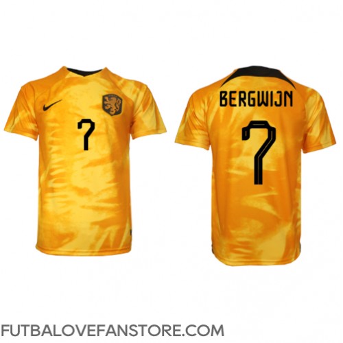 Holandsko Steven Bergwijn #7 Domáci futbalový dres MS 2022 Krátky Rukáv